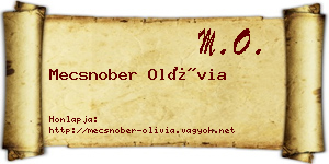 Mecsnober Olívia névjegykártya